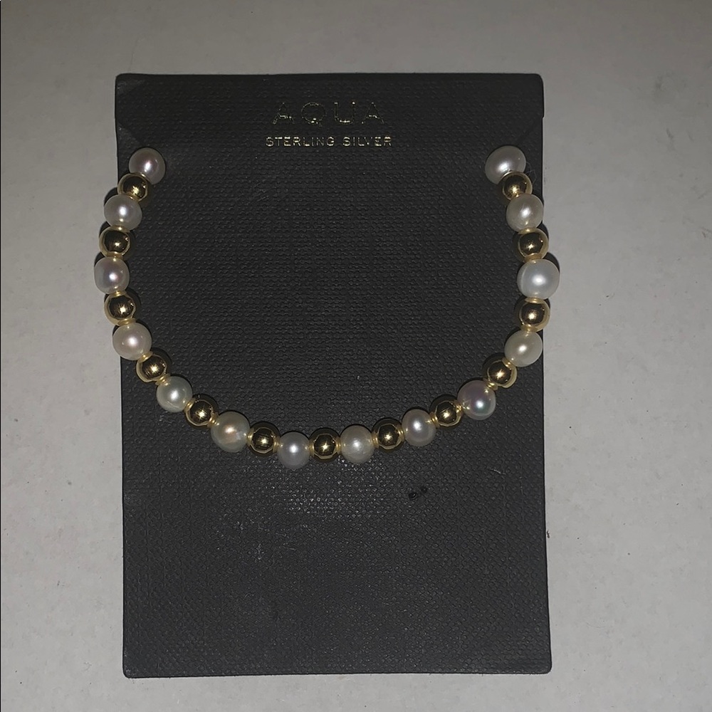 Aqua Gold and Pearl Bracelet
